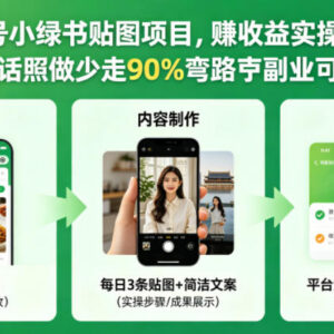 公众号小绿书贴图项目实操攻略 新手副业赚收益全流程指南-雨叶虚拟资源网