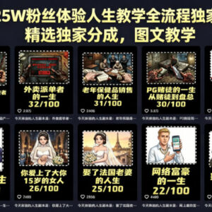 抖音25万粉丝人生教学运营全流程 含独家分成模式图文教程-雨叶虚拟资源网