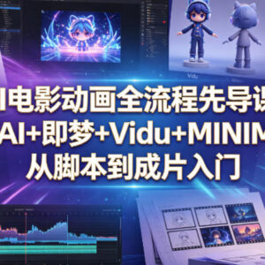 AI电影动画全流程入门先导课 四大AI工具从脚本到成片实操教学-雨叶虚拟资源网