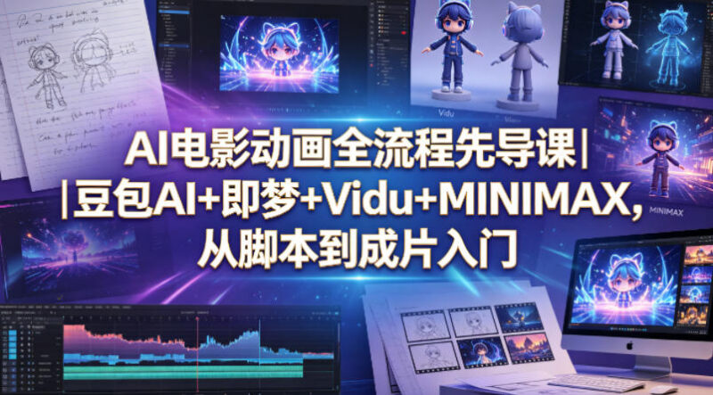 AI电影动画全流程入门先导课 四大AI工具从脚本到成片实操教学