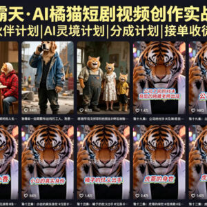 橘霸天AI橘猫短剧创作实战课 零基础学萌系短剧制作变现方法-雨叶虚拟资源网