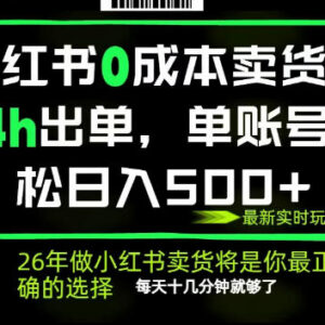 小红书零成本AI卖货全流程托管玩法 低门槛实操变现教程-雨叶虚拟资源网