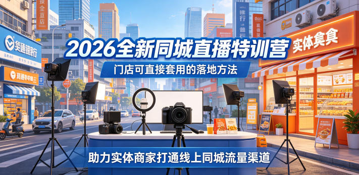 2026同城直播特训营教程 实体商家同城流量引流落地实操方法
