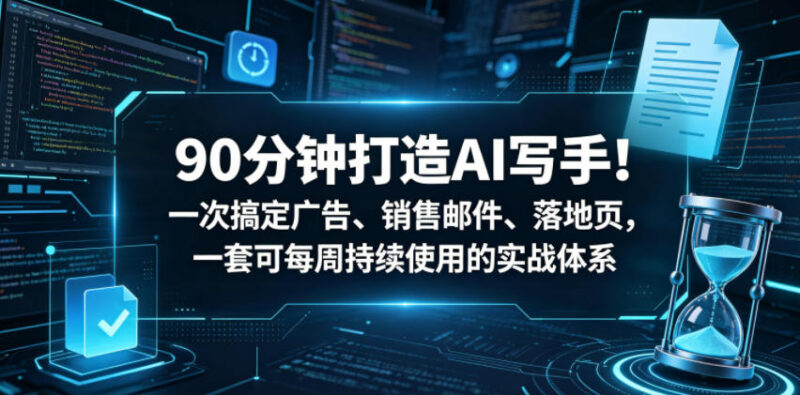 90分钟打造专属AI文案写手 可复用营销素材产出实战体系课程