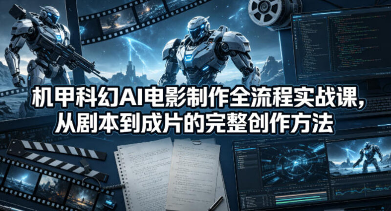 机甲科幻AI电影制作全流程实战课 从剧本到成片完整创作教学