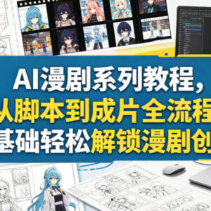 AI漫剧全流程创作教程 零基础从脚本到成片轻松上手-雨叶虚拟资源网