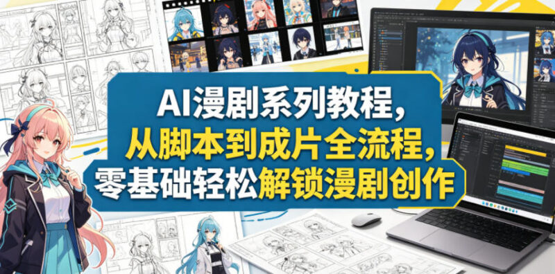 AI漫剧全流程创作教程 零基础从脚本到成片轻松上手