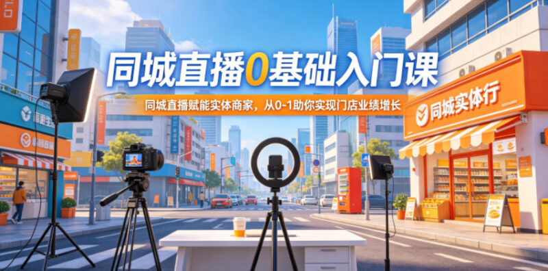 0基础同城直播入门课程 实体商家门店业绩增长运营实操指南