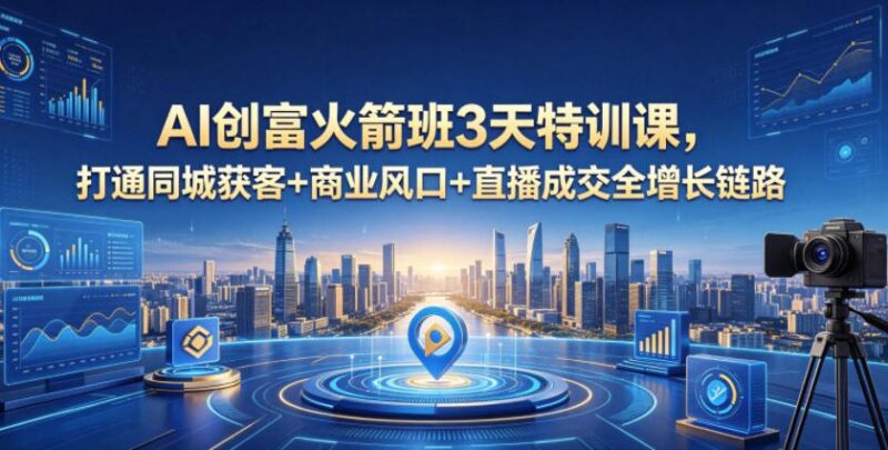 2026年4月AI创富3天特训课 打通同城获客直播成交全增长链路