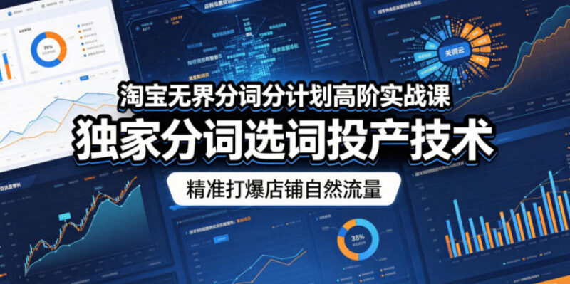 淘宝无界分词计划高阶实战课 精准选词优化打爆店铺自然流量