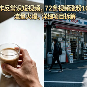 AI反常识短视频项目拆解 72条视频涨粉102.4W实操玩法-雨叶虚拟资源网
