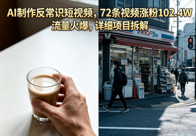 AI反常识短视频项目拆解 72条视频涨粉102.4W实操玩法