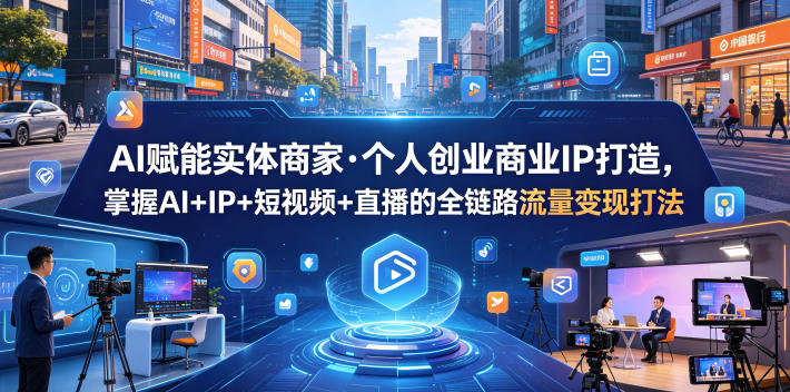 AI赋能实体商家及创业者 打造IP+短视频+直播全链路变现教程