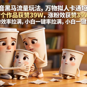 抖音万物拟人卡通短片黑马玩法拆解 小白可一键复刻高效涨粉-雨叶虚拟资源网