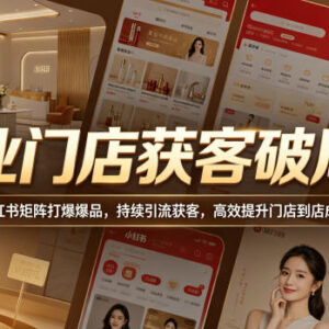 美业门店小红书矩阵获客课 拆解爆品打造到店成交全流程-雨叶虚拟资源网