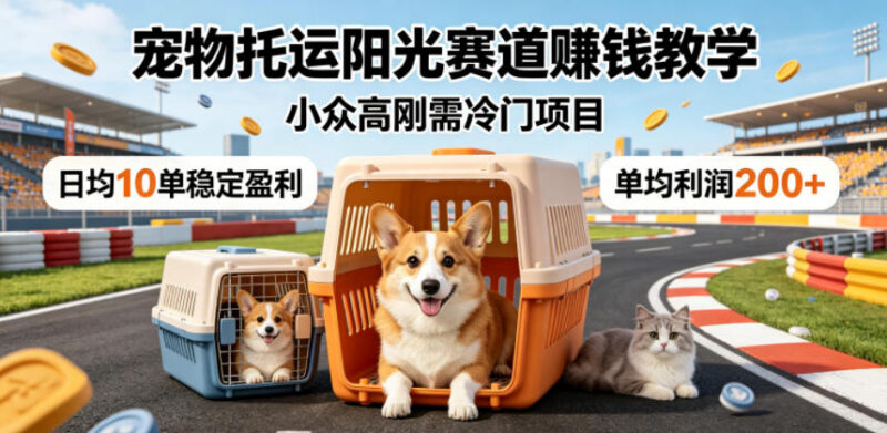 宠物托运刚需副业实操教学 低风险稳定盈利运营玩法详解