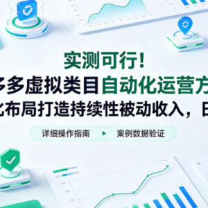 实测可行的拼多多虚拟类目自动化运营方案 矩阵布局打造稳定被动收入-雨叶虚拟资源网