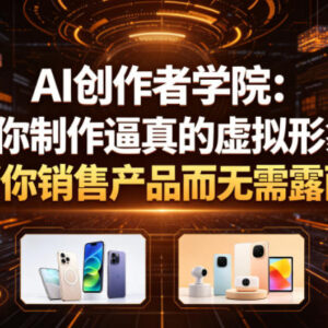 AI创作者学院精品教程 教你制作虚拟形象实现不露脸产品销售-雨叶虚拟资源网