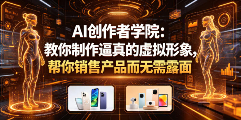 AI创作者学院精品教程 教你制作虚拟形象实现不露脸产品销售