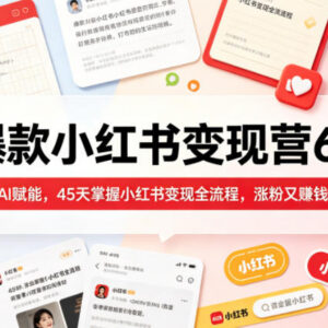 2026年5月AI爆款小红书变现营62期 45天掌握全流程涨粉变现-雨叶虚拟资源网