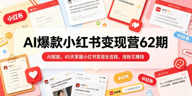 2026年5月AI爆款小红书变现营62期 45天掌握全流程涨粉变现