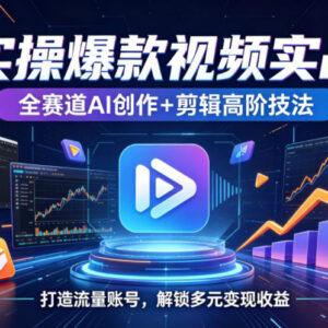 AI短视频创作剪辑实战课 全赛道玩法打造流量账号解锁多元收益-雨叶虚拟资源网