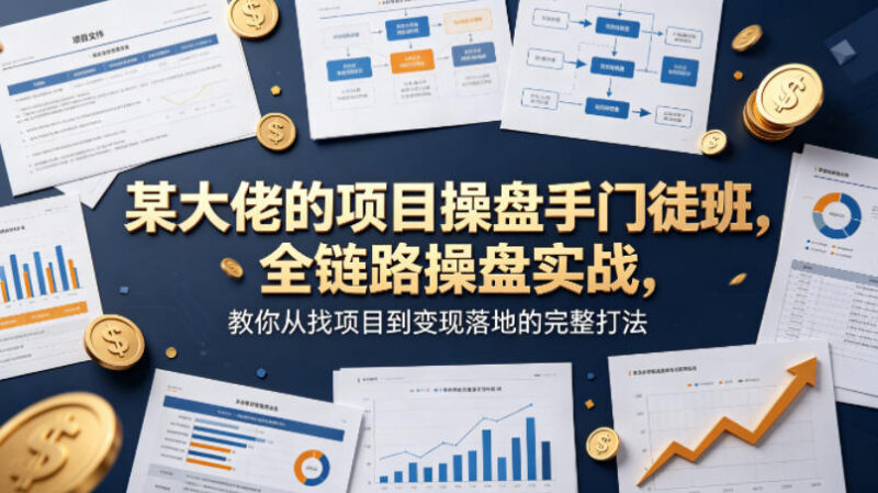 项目操盘手门徒班全链路课 从找项目到变现落地完整打法教学