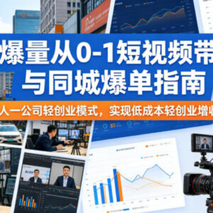 AI赋能短视频带货与同城爆单教程 单人轻创业增收实操指南-雨叶虚拟资源网