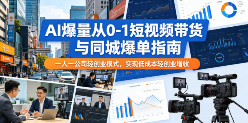 AI赋能短视频带货与同城爆单教程 单人轻创业增收实操指南