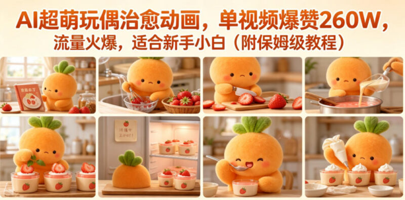 AI超萌玩偶治愈动画保姆级教程 零基础新手可上手的爆流玩法