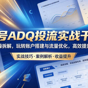 视频号ADQ投流全流程实操课 账户搭建流量优化提升投放收益-雨叶虚拟资源网