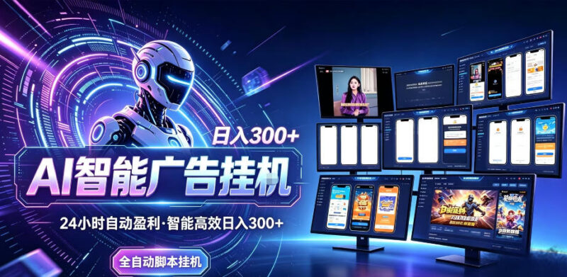 AI智能广告全自动挂机项目详解 新手低门槛上手可快速获收益