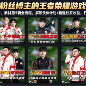 抖音11万粉博主亲授 王者荣耀解说制作及双收益变现全流程教程-雨叶虚拟资源网