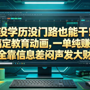无学历无门路也可做 用AI制作教育动画课件 单单收益700+副业指南-雨叶虚拟资源网