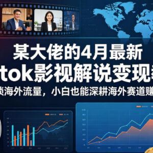 4月最新TikTok影视解说变现教程 小白零基础做海外赛道赚美刀-雨叶虚拟资源网