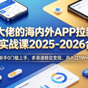 2025-2026海内外APP拉新全域实战课 零基础上手多渠道变现教程-雨叶虚拟资源网