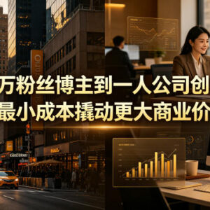 百万粉丝博主转型一人公司创始人 低成本撬动商业价值实操指南-雨叶虚拟资源网