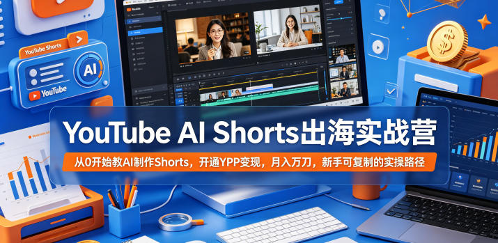 YouTube AI Shorts出海实操指南 新手从0制作视频开通YPP变现路径