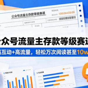 公众号流量主存款等级赛道拆解 高互动高流量易出10w+爆文-雨叶虚拟资源网