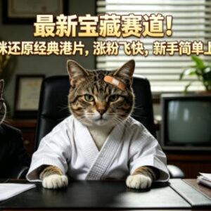 猫咪还原经典港片涨粉赛道详解 零基础新手可快速上手-雨叶虚拟资源网