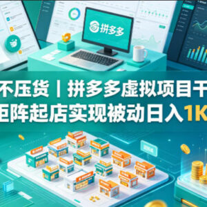 拼多多虚拟类目无囤货实操技巧 矩阵起店打造被动收入-雨叶虚拟资源网