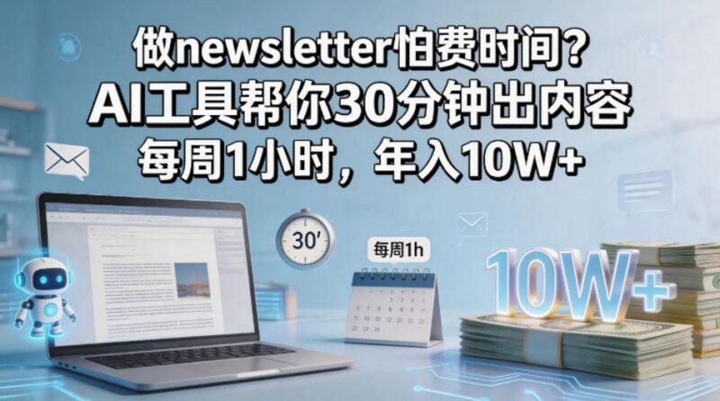 AI创作Newsletter实操教程 低投入搭建邮件通讯变现业务