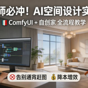 AI空间设计实操教程 ComfyUI+自创家全教学 设计师高效出图指南-雨叶虚拟资源网