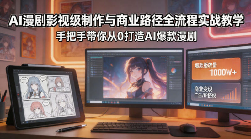 AI漫剧影视级制作与商业变现全流程教学 零基础打造爆款内容