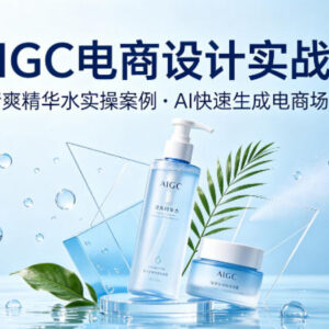 AIGC电商设计实战课 以清爽精华水为例教你用AI生成电商场景-雨叶虚拟资源网