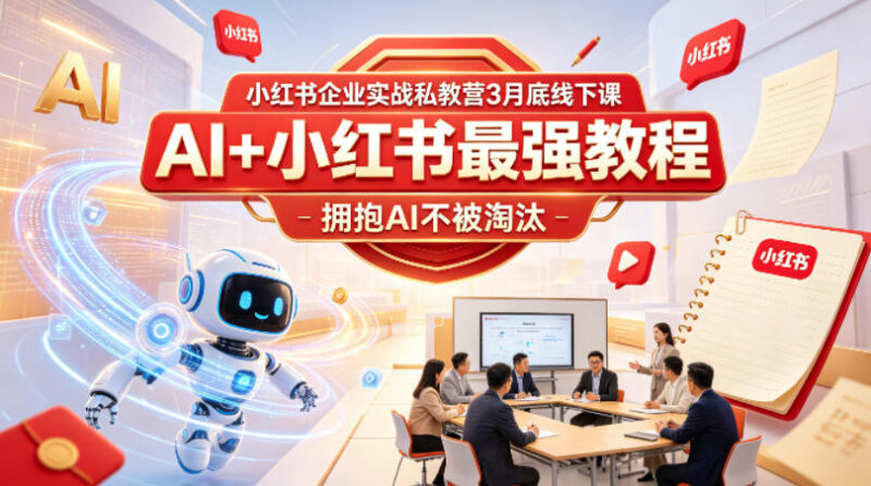 小红书企业实战私教营3月底线下课 AI赋能电商运营落地打法教学