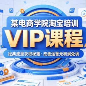 2026淘宝运营VIP培训课程 流量获取转化提升盈利实战教程-雨叶虚拟资源网