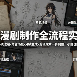 零基础AI漫剧制作全流程实操 从改编到剪辑成片小白也能上手-雨叶虚拟资源网