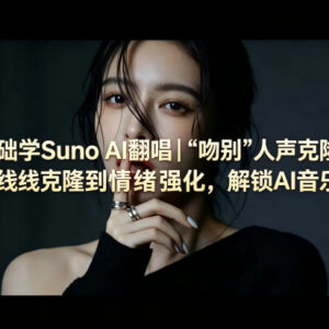 零基础学Suno AI翻唱 《吻别》人声克隆实操及变现教程-雨叶虚拟资源网