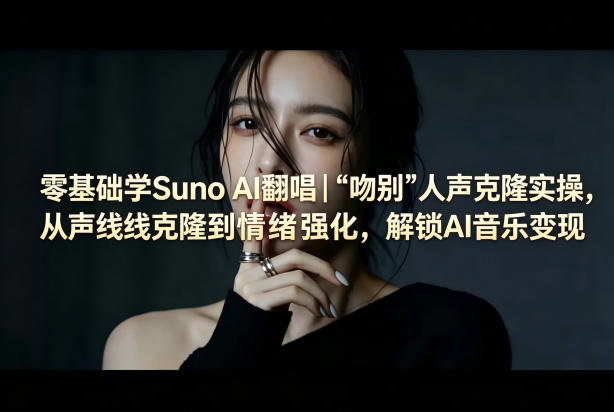 零基础学Suno AI翻唱 《吻别》人声克隆实操及变现教程